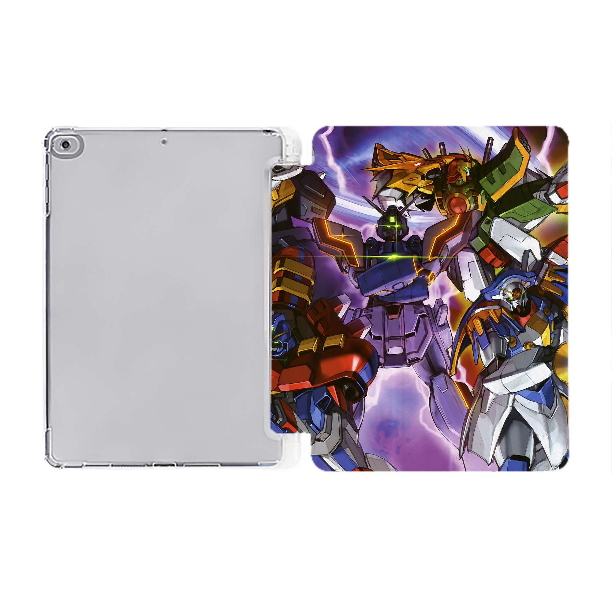 （画像用） 機動戦士ガンダム Mobile Suit Gundam IPad ケース ペン収納付き 三つ折りスタンド PUレザー×シリコン 対応機種9.5/10.5/10.9インチ